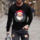 thumbnail image 1 of Blusas y camisas de manga larga con cuello redondo para hombre, blusa de poliéster con estampado navideño de otoño y manga larga para hombre., 1 of 5