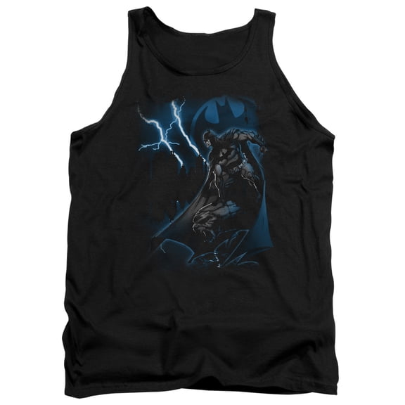 Batman Lightning Strikes Adult Tank Top Black