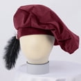 thumbnail image 3 of vlrwzc Medieval Unisex Beret Hat With Feather Renaissance Minstrel Cap, 3 of 7