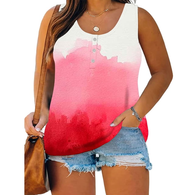 Wzzjkit Débardeurs pour Femmes Grande Taille Tunique pour Femmes Blouse Col Rond Dentelle Décontractée Ample Été Sans Manches