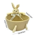 thumbnail image 3 of Tyidzon Bunny Easter Basket, Hand-woven Baskets for Gifts Empty, Small Picnic Basket for Easter Decorations Kids Boys Girls Egg Candy Hunts, Beige 12", 3 of 6