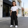 thumbnail image 6 of Quotay Kids Cargo Pants with Multiple Pockets for Boys and Girls Outdoor Casual Play Everyday Comfortable Trousers for Boys 5-14 Years Black,13-14 Years, 6 of 7
