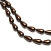 Glass Teardrop Bead Strand, Brown Metallic