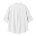 thumbnail image 5 of Endives Womens Cotton Linen Shirt Lapel Embroidered Button Down Shirt 3/4 Sleeve Bteathable Shirt Blouse for Women Spring Trendy White, 5 of 5
