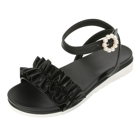

Larisalt Womens Sandals Women s Gladiator Strap Sandals Flat Fisherman Thong Cross Strappy Sandals Black