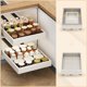 thumbnail image 1 of Organizador de gabinete extraíble de 2 piezas, expandible con 3 rieles, cajones deslizables de gabinete, estantes deslizables ajustables para cocina y despensa, 1 of 4