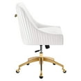 thumbnail image 2 of Modway Discern Modern Performance Velvet Swivel Office Chair in White, 2 of 7