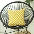 thumbnail image 3 of Yellow and White Geometric Squares Decorative Throw Pillow Cover, 3 of 4