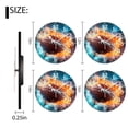 thumbnail image 2 of Round Analog Wall Clocks with Non-Ticking Sweep Movement,Battery Operated Clcoks Decorative for Home,Office-American Football Ball On Fire With Lightning(16inch), 2 of 4