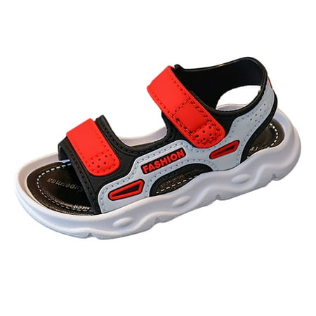 

dmqupv Toddler 8 Sandal Beach Sandals With Soft Soles In Summer 4 Flip Flops Sandal Red 8