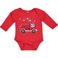 thumbnail image 3 of Inktastic Valentine Fire Truck with Cute Dalmatian and Hearts Boys or Girls Long Sleeve Baby Bodysuit, 3 of 5