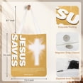 thumbnail image 5 of OKKEEY Canvas Tote Bag for Women, Religious Jesus Saves Cross Print, Christian Faith Gift for Church, Bible Carry, Lightweight & Sturdy Canvas, 5 of 10