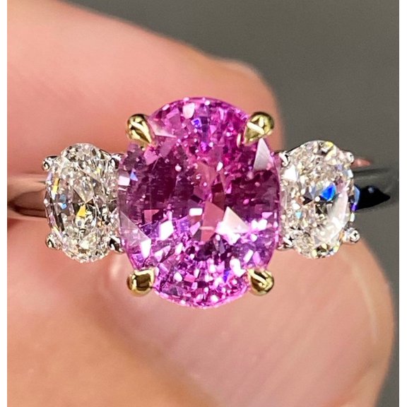 Natural Padaparcha Sapphire 925 Sterling Silver Ring, Gift for Her, Engagemant Ring, Birthstone Rings for Women, Gift For Her