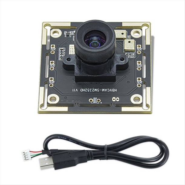 Módulo de Cámara de 5 MP y 2 K, Micrófono Incorporado, Lente de Cámara con Enfoque Manual Ajustable y Controlador USB Gratuito de 100° para PC
