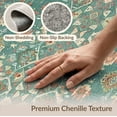 thumbnail image 6 of ODIKA 8'x10' Washable Area Rug Emerald Sage Medallion Distressed Vintage Southwestern Diamond for Living Room, Under Sectional, Family , Durable, Non-Slip, 6 of 7