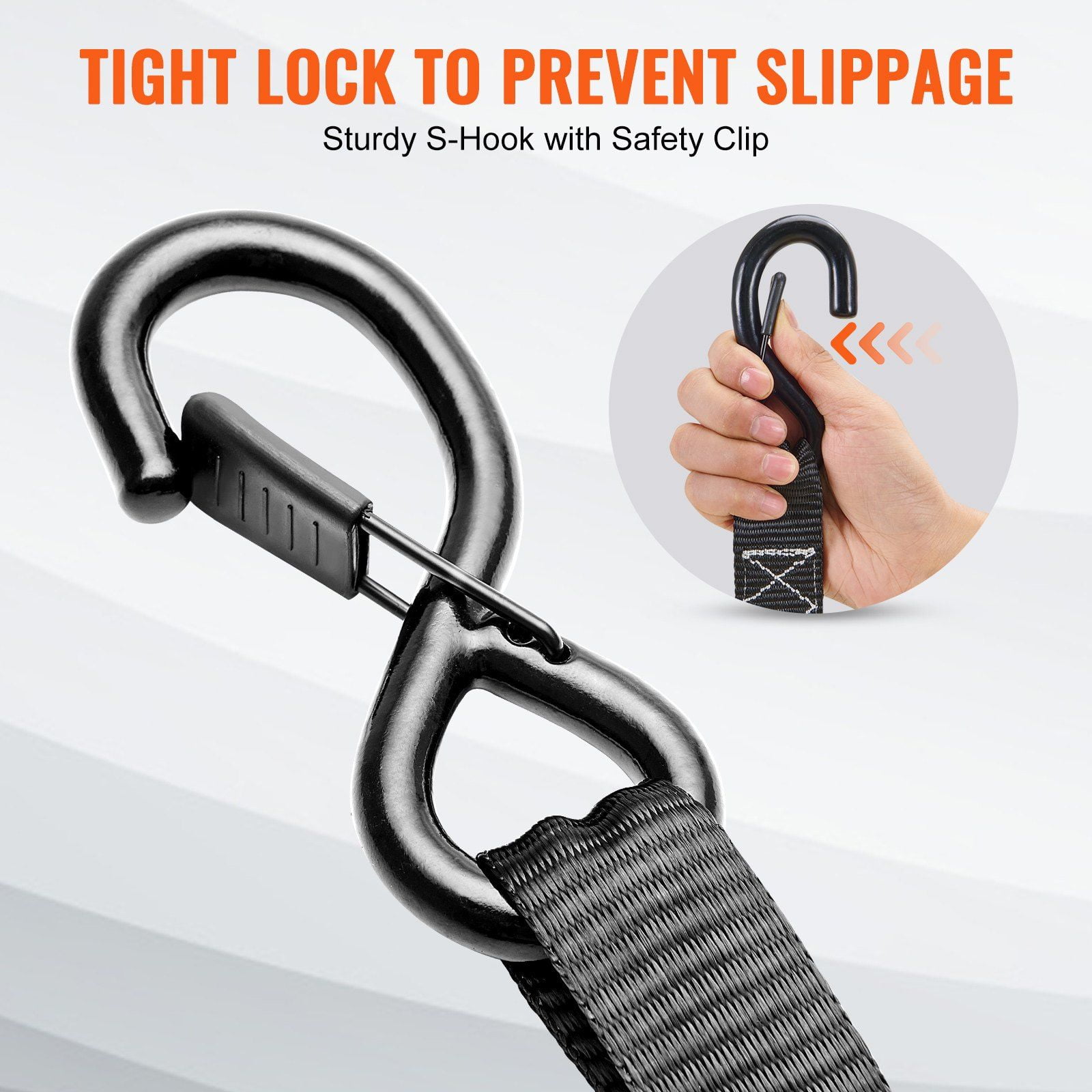 Heavy Duty Ratchet Straps 4PK, 5208lb Break Strength, 1.6" x 8FT for Securing Appliances, Lawn Equipment, Cargo