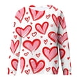 thumbnail image 4 of Valentine's Day Long Sleeve Shirts for Women Trendy Sequin Heart Print Crew Neck Casual Sweatshirts Casual Tunic Tops(Pink,XL), 4 of 4