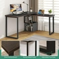 thumbnail image 7 of Home Office Computer Desk with 2-Tier Storage Shelf for Bedroom, Dorm, Study Room, 7 of 7