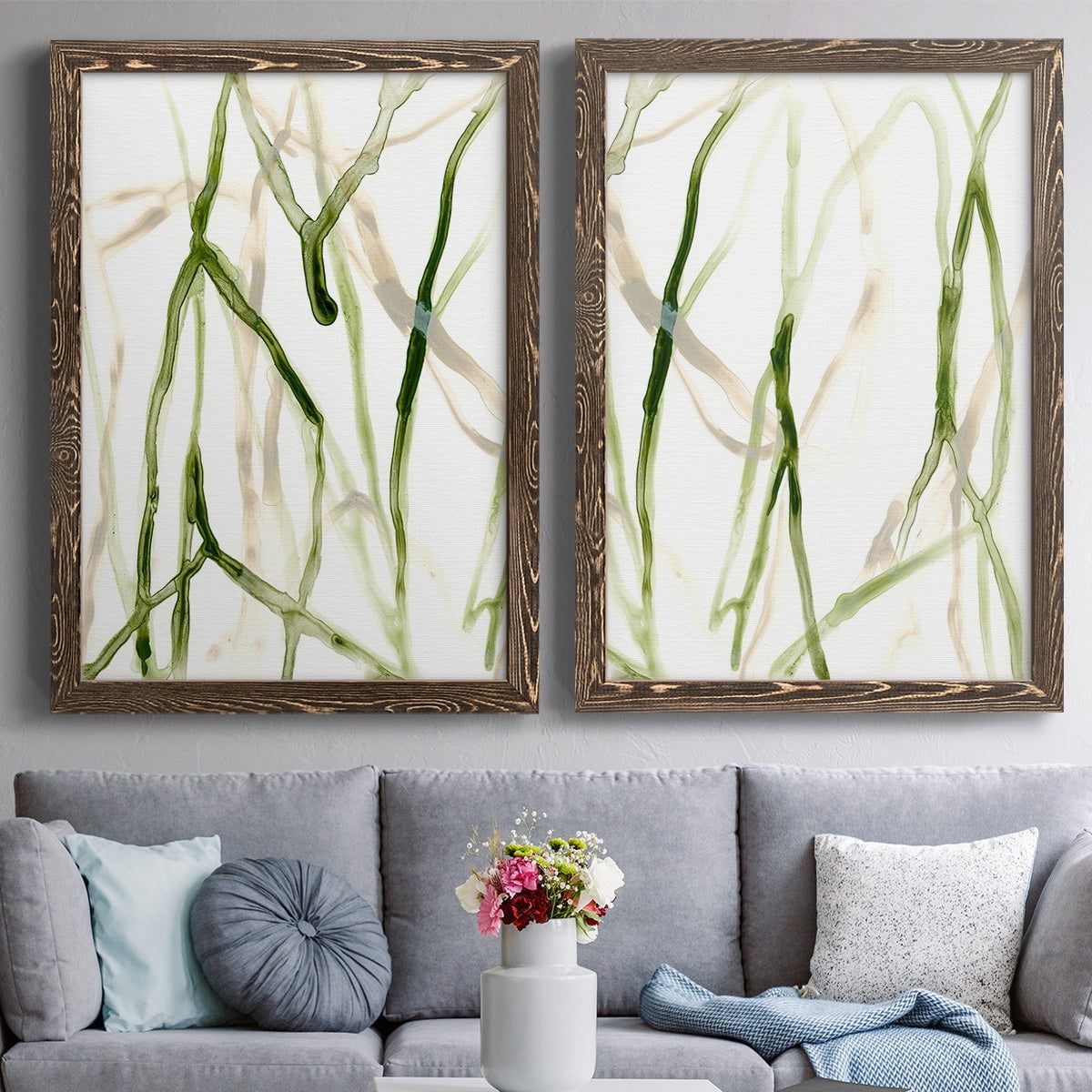 Runnel VII - Premium Framed Canvas 2 Piece Set - Ready to Hang