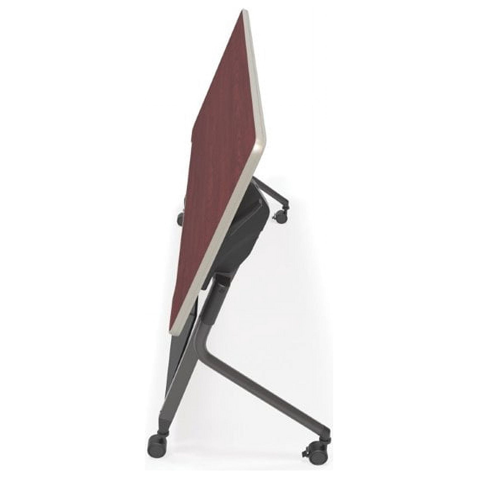 OFM Mesa Privacy Panel Folding Table in Cherry and Black