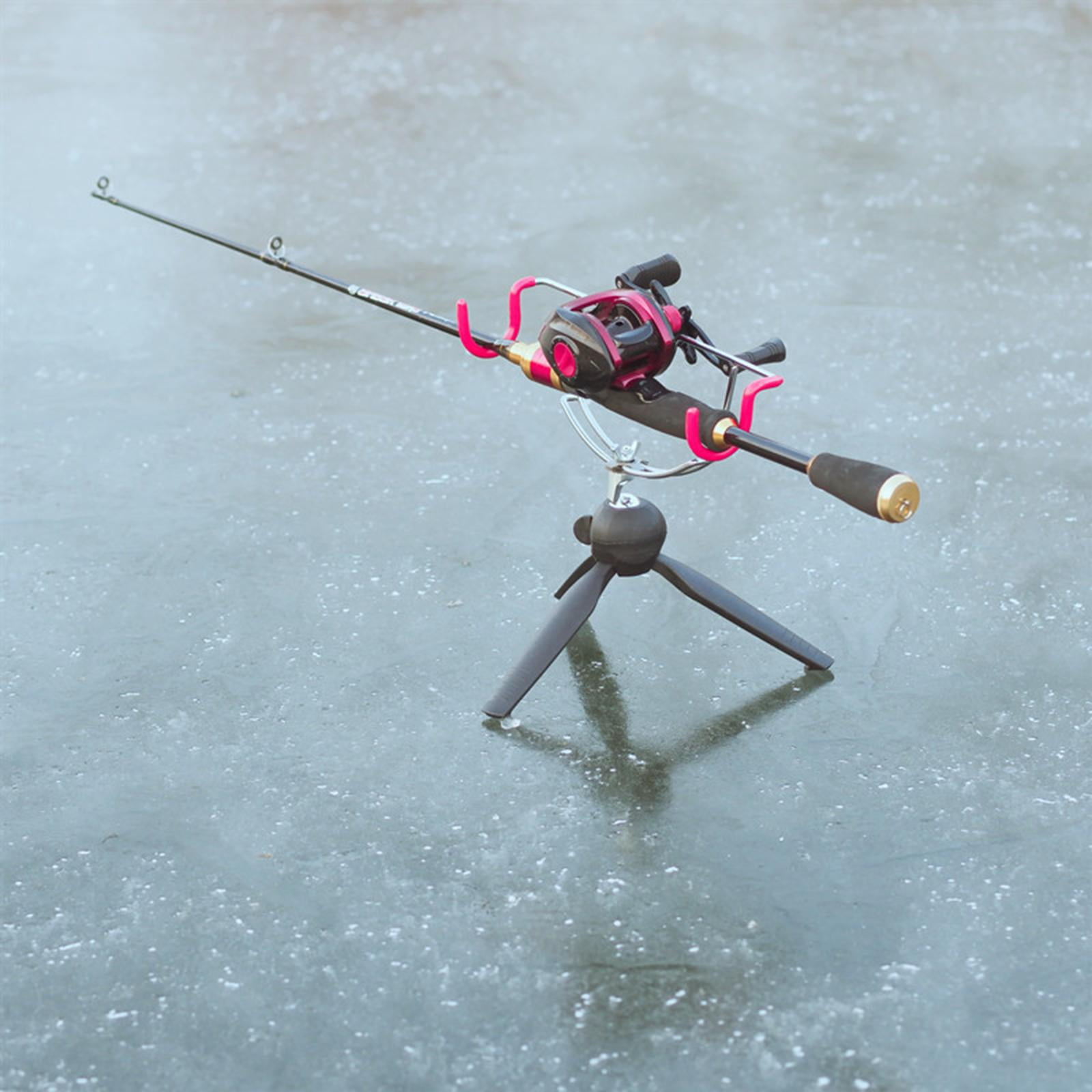 folding ice fishing rod holder Portable Folding Ice Fishing Rod Holder Shrinkable Tripod 360 Degree  Adjustable Holder Accessory Rest Bracket for Fishing Gear Sea Beach