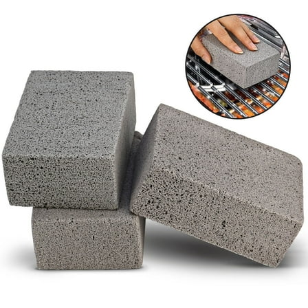 Maryton 3 Pack Gray Pumice Cleaning Sponge for Kitchen, Multipurpose