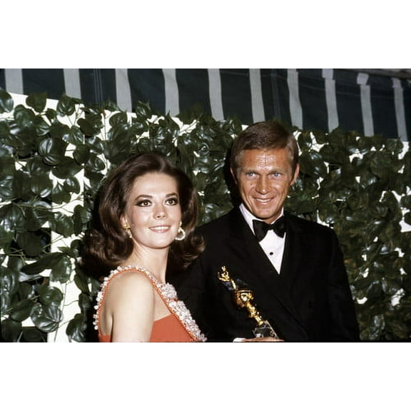 Steve McQueen and Natalie Wood 1966 Golden Globe Awards candid 24x36 Poster