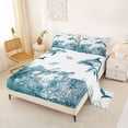 thumbnail image 2 of Erosebridal Cute Whale Kawaii Turtle Bed Sheets,Underwater World Watercolor Coral King Sheets For Boys Teens 4pcs, 2 of 6