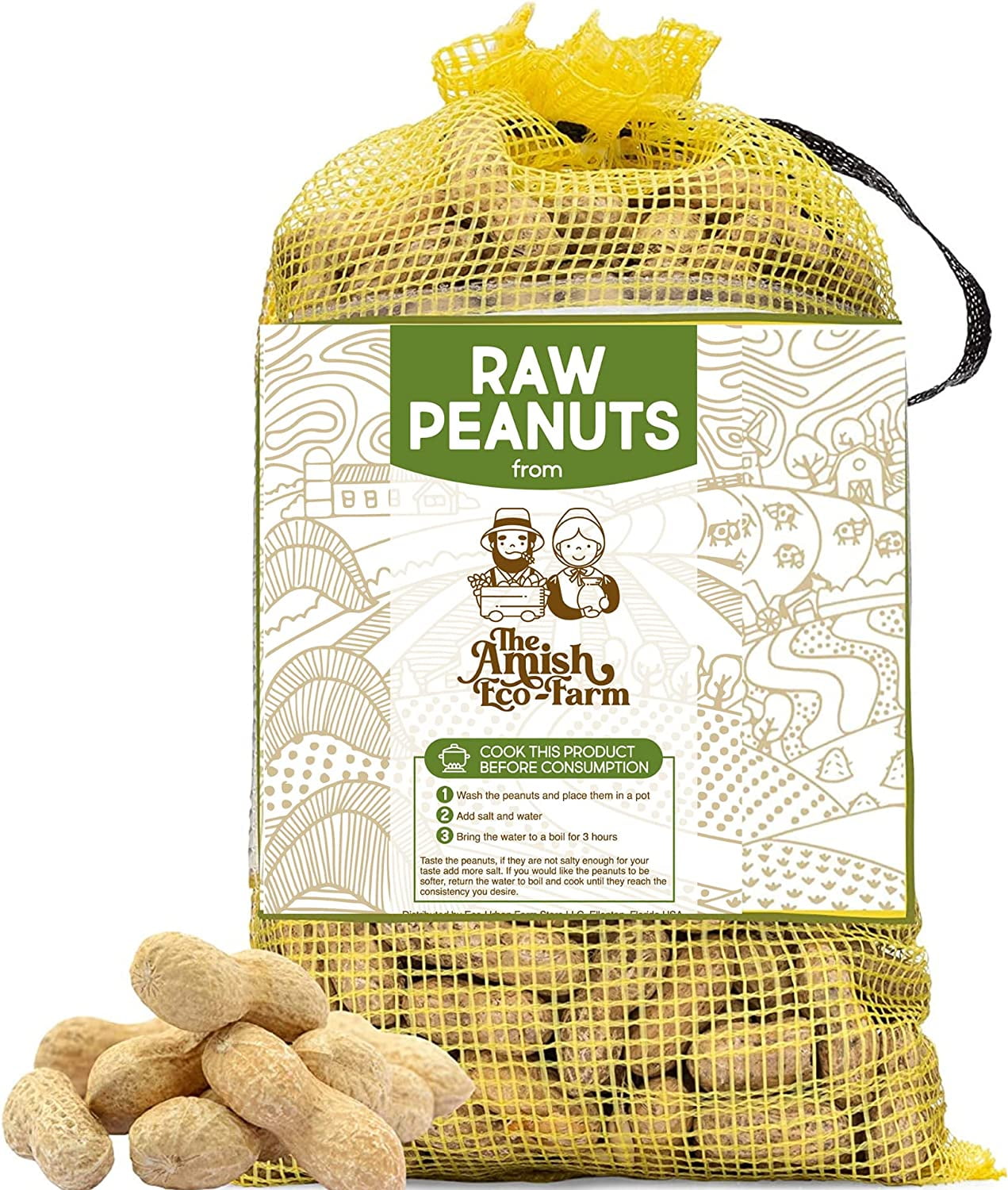 THE AMISH ECOFARM Fancy Size Bulk Raw Peanuts in Shell, Virginia