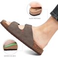 thumbnail image 4 of GETAC CHANCLAS MUJER, SANDALIAS HOMBRE con Plantilla de corcho Suela Antiderrapante EVA PANTUNFLAS Unisex, Broche hebilla con Correas ajustables Cómodas estilo casuales playa.,Café oscuro, 4 of 17