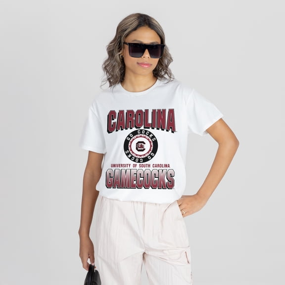 Women's Gameday Couture White South Carolina Gamecocks All-Time Classic Oversized Flowy T-Shirt