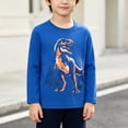 thumbnail image 2 of QGJZVUNL Boys Dinosour Printed Long Sleeve T Shirts Fall Casual Layer Tops Cartoon Round Neck Tshirts Size 6-7 Years, 2 of 5