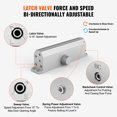 thumbnail image 4 of VEVOR Fermeture de Porte, Fermeture Automatique pour Porte Usage Commercial Ou Résidentiel pour Poids de Porte 330Lbs, Taille Ajustable Fermetures Hydrauliques en Aluminium Moulé Robuste, Installation Facile, Argent, 4 of 9