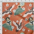 thumbnail image 4 of oneOone Rayon Orange Fabric Asian Japanese Pattern Sewing Material Print Fabric By The Yard 56 Inch Wide, 4 of 4