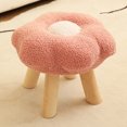 thumbnail image 5 of Small Foot Stool Cute Sunflower Soft Teddy Velvet High Resilience Wooden Footstools for Bedroom Living Room Sofa Pink, 5 of 5