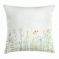 thumbnail image 1 of Green Flower Throw Pillow Cushion Cover, Grass Pattern Nature Illustration Wildlife Scene Rustic Lifestyle Elements, Decorative Square Accent Pillow Case, 18 X 18 Inches, Multicolor, by Ambesonne, 1 of 2