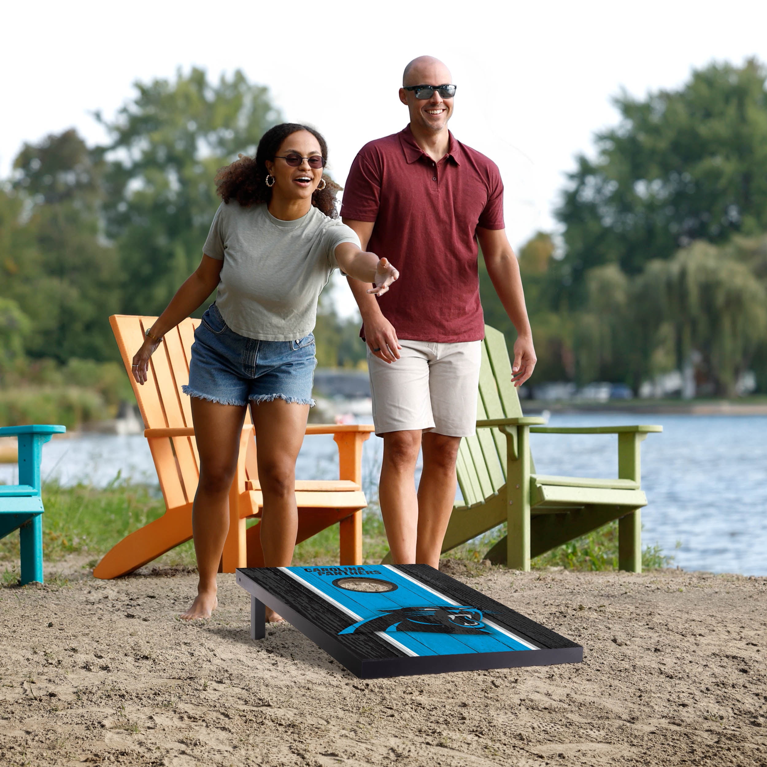 YouTheFan NFL Carolina Panthers 2' x 3' MDF Cornhole Game