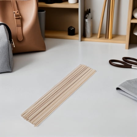 Minkissy 50Pcs Crafts Wooden Square Dowel Rod for Model Making Use