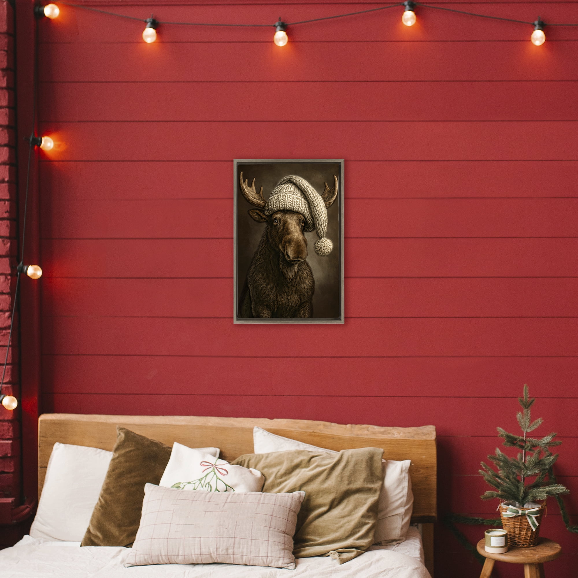Stupell Industries Northwood Gentle Giant Brown Framed Floater Canvas Wall Art, design by Kelley Parker