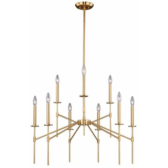60W Kedzie 9L Chandelier Light Natural Brass