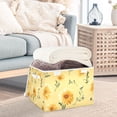 thumbnail image 5 of Foldable Fabric Storage Bin With Handle Collapsible Basket Box Storage With Lid Organizer Watercolor Yellow Daises, 5 of 7