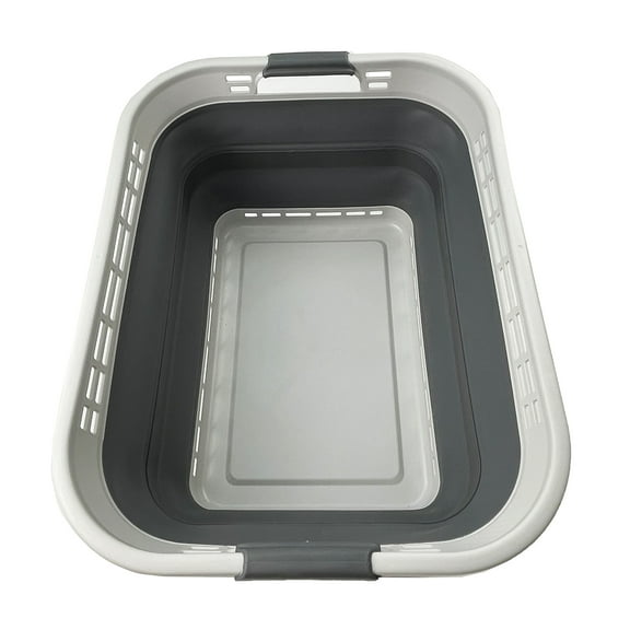 SAMMART 42L (11 Gallons) Collapsible Plastic Laundry Basket - Foldable Pop Up Storage Container/Organizer - Portable Washing Tub - Space Saving Hamper/Basket