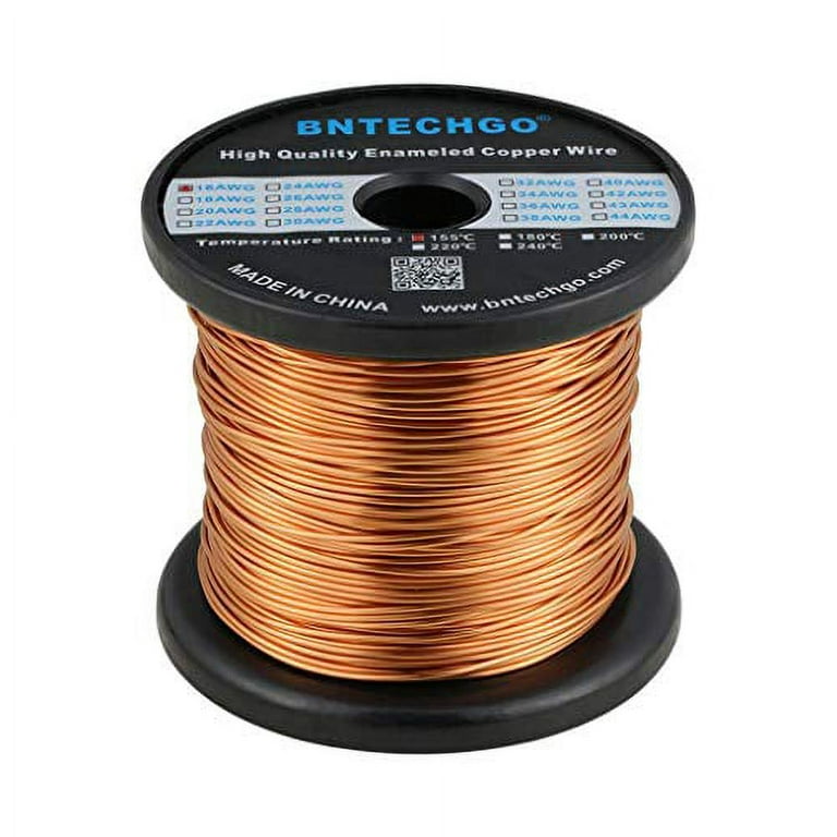 BNTECHGO 16 AWG Magnet Wire - Enameled Copper Wire - Enameled Magnet  Winding Wire - 1.0 lb - 0.0492 Diameter 1 Spool Coil Natural Temperature  Rating