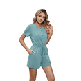 thumbnail image 2 of Short Sleeve Waist Rompers Light Green XXL, 2 of 9