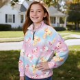 thumbnail image 4 of FUIALDOLG Colorful Cartoon Axolotls Hoodies Kids Half Zip Sweatshirts Casual Loose Fit Long Sleeve Hoodie Sweatshirt Casual Tops for Teenager Girl，9-10Years, 4 of 8