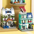thumbnail image 3 of Rompecabezas de arquitectura europea con vista a la calle de ciudad, casa ensamblada, tienda, juguetes de bloques de construcción, regalos para niños, Compatible con Lego, 3 of 4
