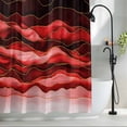 thumbnail image 2 of Abstract Beach Wace Fabric Shower Curtain Geometric Red Black Washable Shower Curtains for Bathroom, Waterproof Bath Curtain with Hooks Home Decor 72x84in, 2 of 8