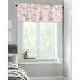 thumbnail image 4 of Kitchen Cafe Valance Curtain for Small Windows,Summer Watercolor Pink Flamingo Rod Pocket Short Valances Tropical Animal Romance Window Treatment Panel for Living Room/Bedroom/Bathroom,54x18in, 4 of 9