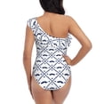 thumbnail image 5 of Easygdp Hipster Mustache Women's One Shoulder Ruffle Monokini Bathing Suits with Removable Chest Pad, Quick Drying - XX-Large, 5 of 8