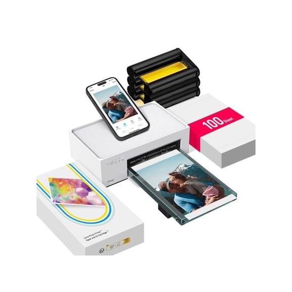 Liene 4x6" Instant Photo Printer Amber M100 w/ 100 sheets and 3 cartridges